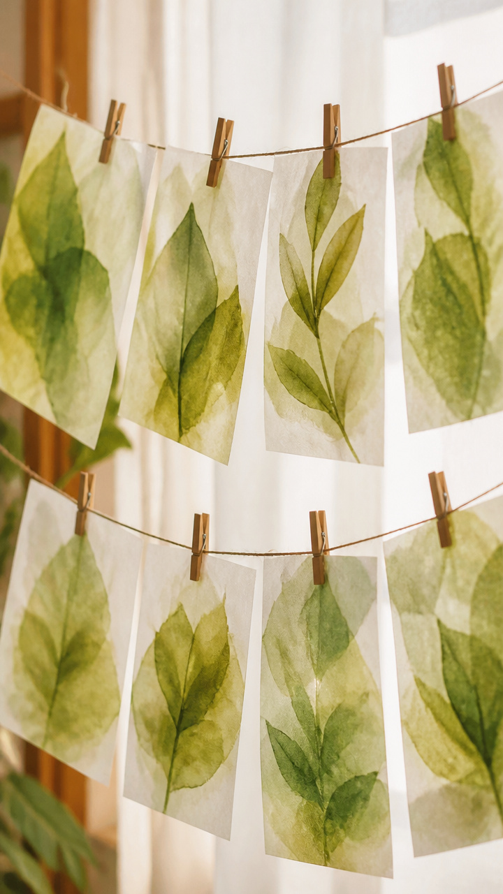 Watercolor Leaf Transparencies
