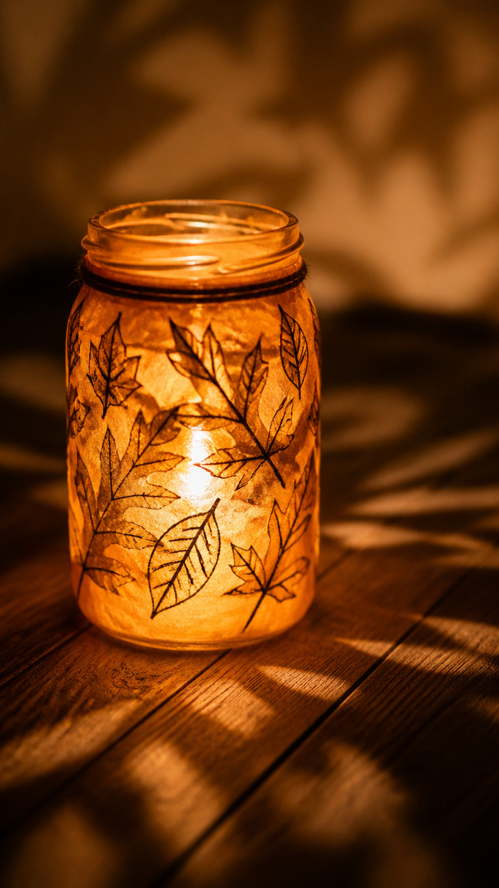 Waxed Paper Leaf Luminary