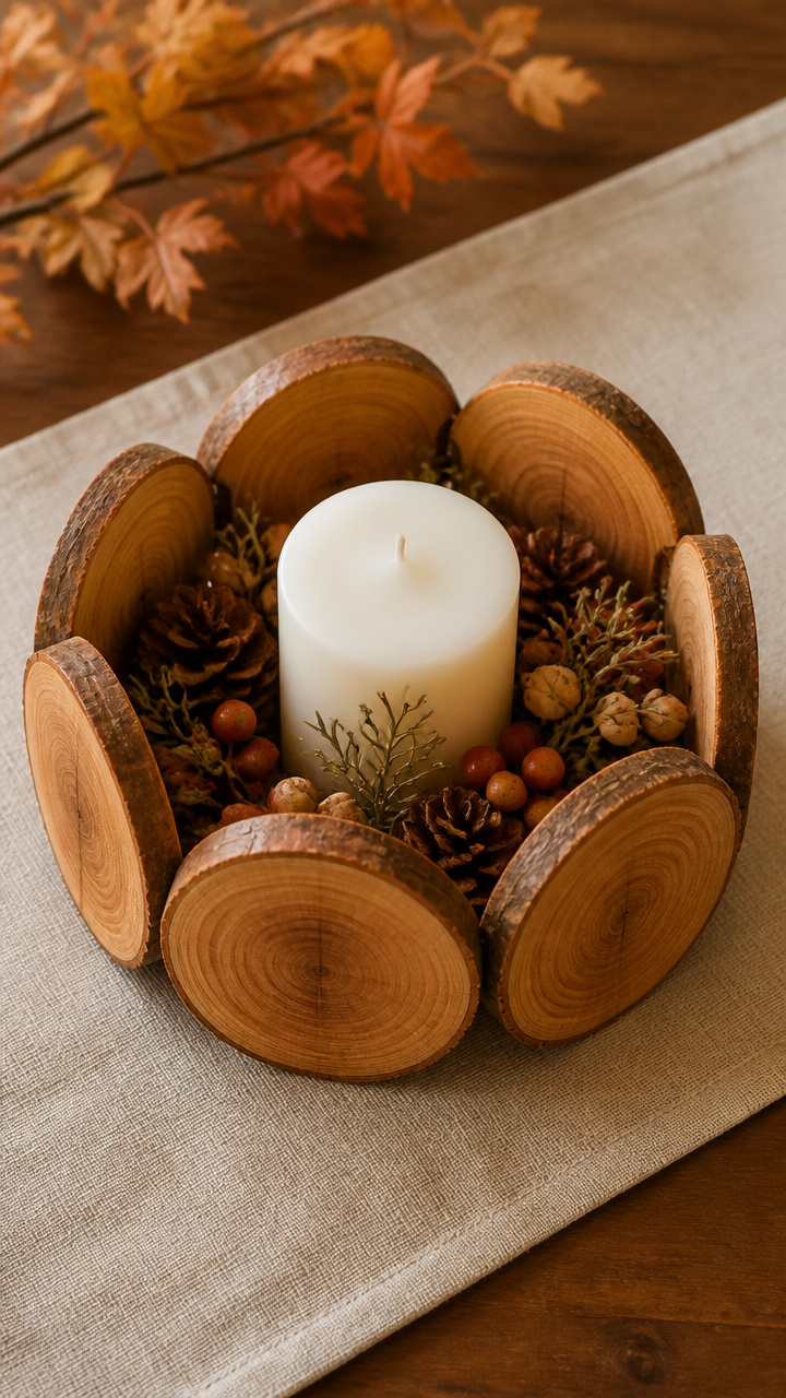 Wood Slice Centerpiece Rings