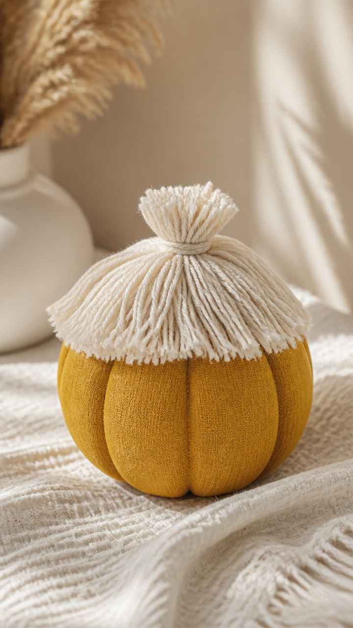 Yarn Tassel Top Pumpkin