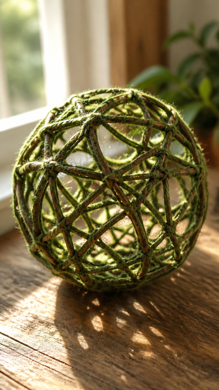 Yarn-Wrapped Twig Orbs