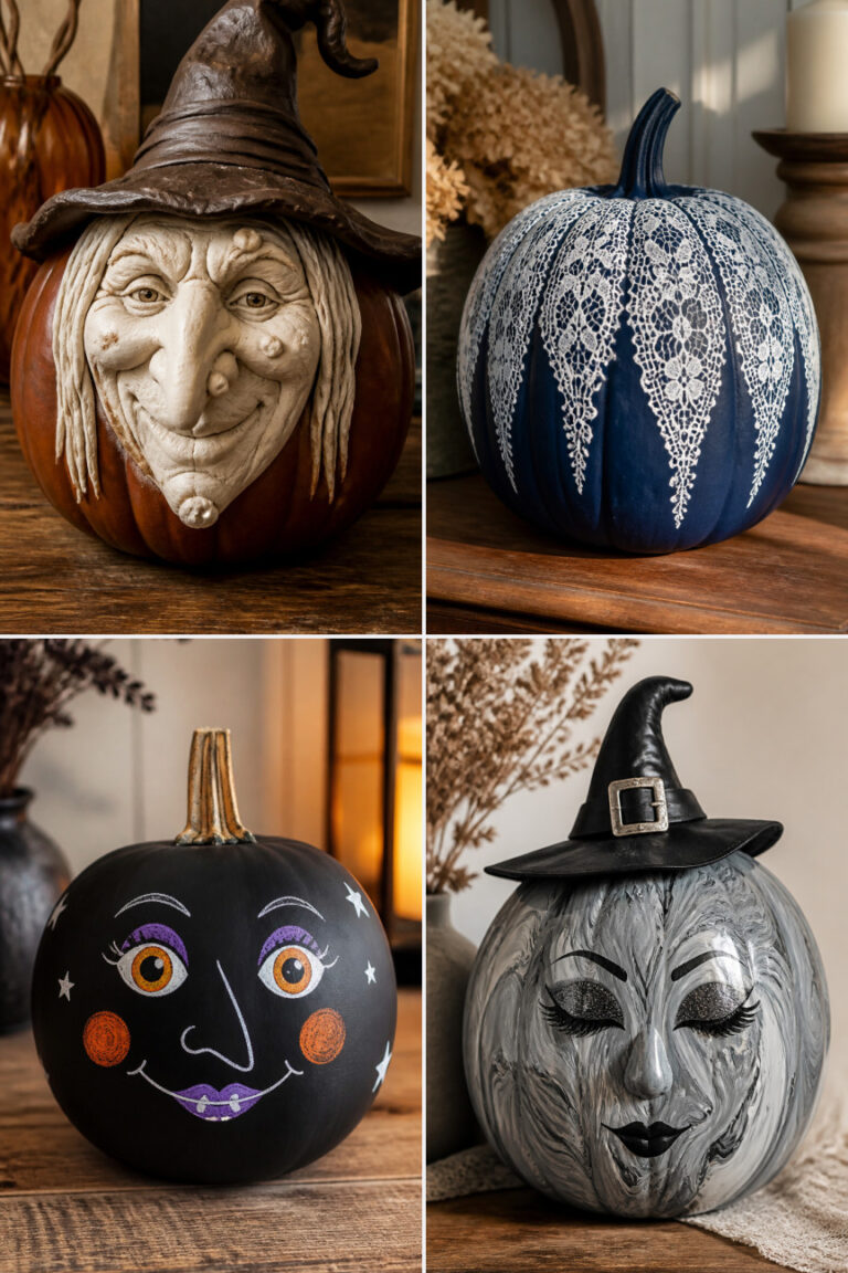15 DIY Painted Witch Face Pumpkin Crafts to Try This Year