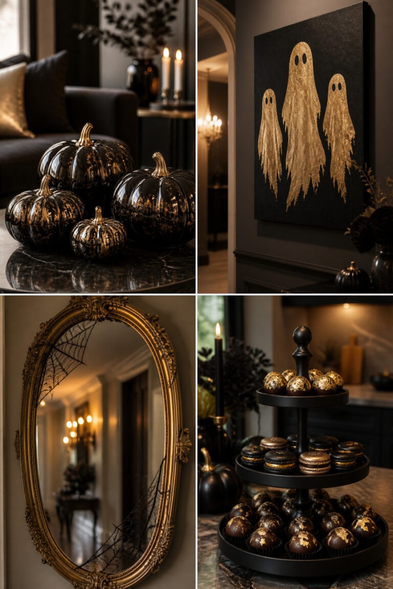 15 Elegant Black-and-Gold Halloween Decor Ideas for Indoors