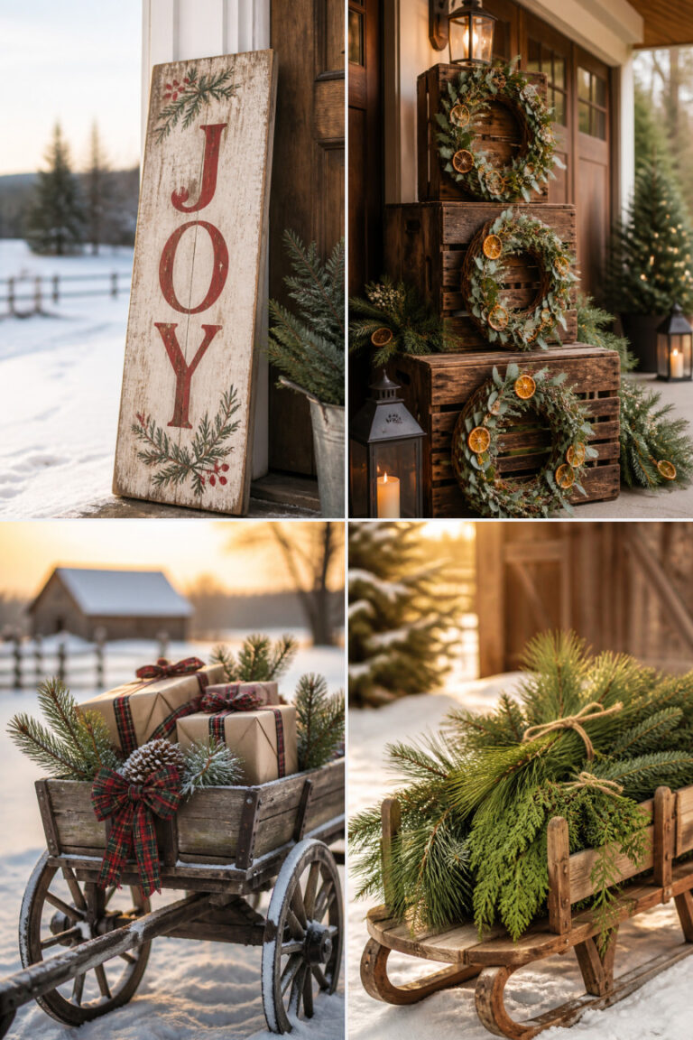 15 Farmhouse Outdoor Christmas Decorations Ideas for Your Yard