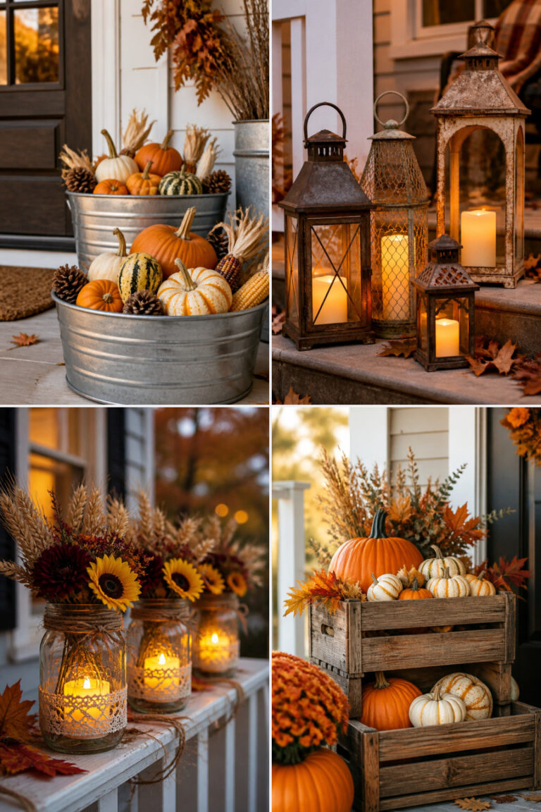 15 Farmhouse Thanksgiving Porch Decor Ideas for Fall Curb Appeal