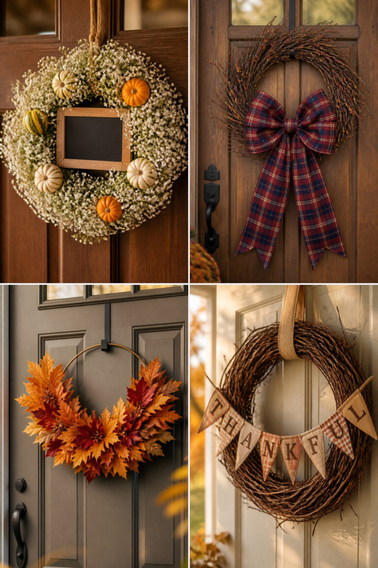 15 Front Door Thanksgiving Wreath Ideas for a Warm Welcome