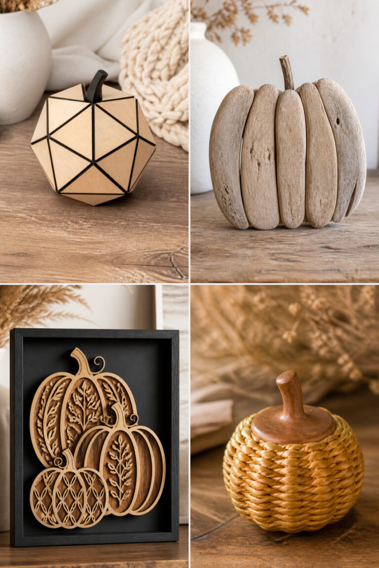 20 Wooden Pumpkin Crafts