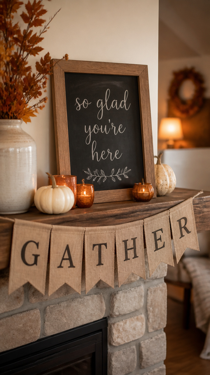 A Gratitude Banner or Chalkboard Message