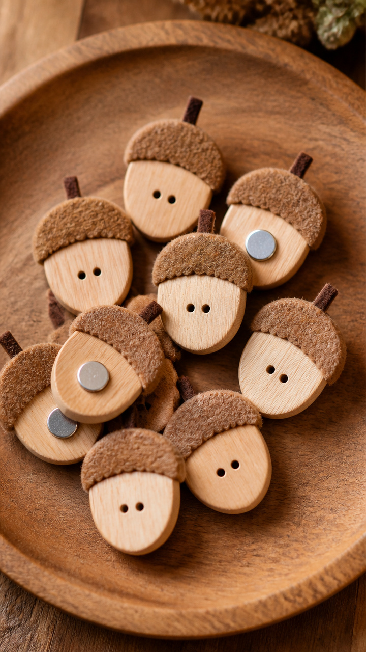 Acorn Button Magnets