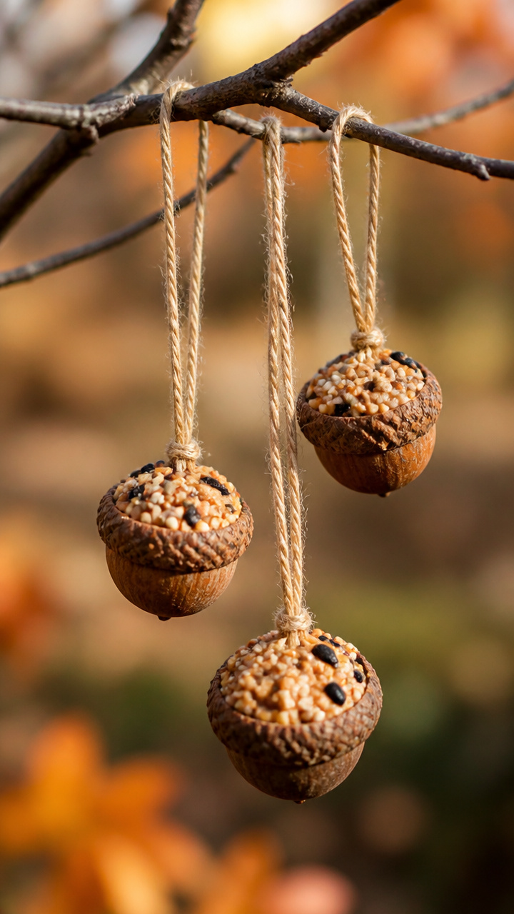Acorn Cap Bird Feeders