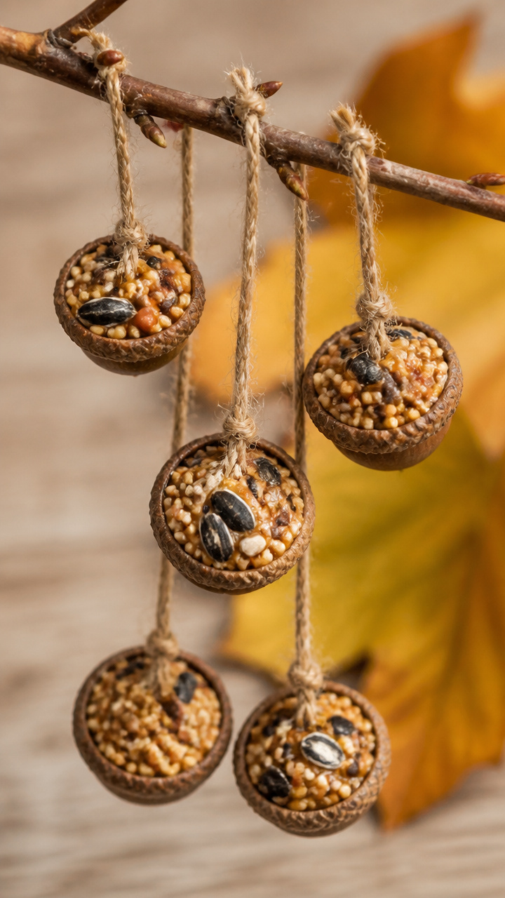 Acorn Cap Bird Feeders