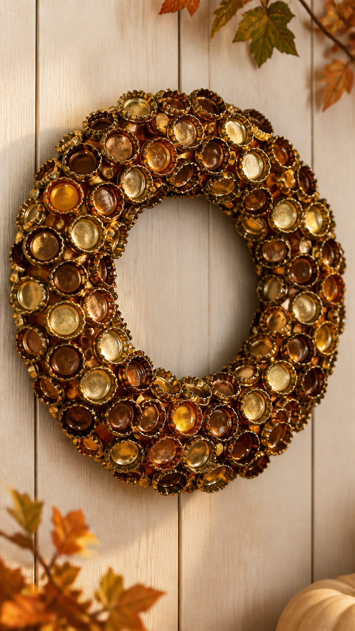 Apple Cider Bottle Cap Wreath