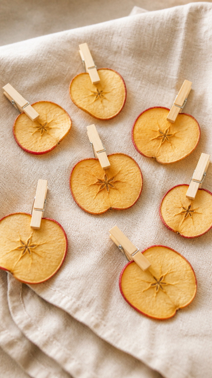 Apple Slice Clothespin Tags