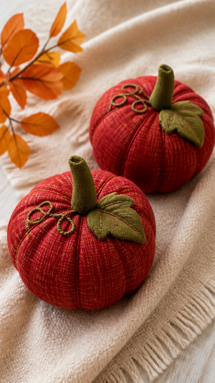 AppliquΓ©d Flannel Pumpkins