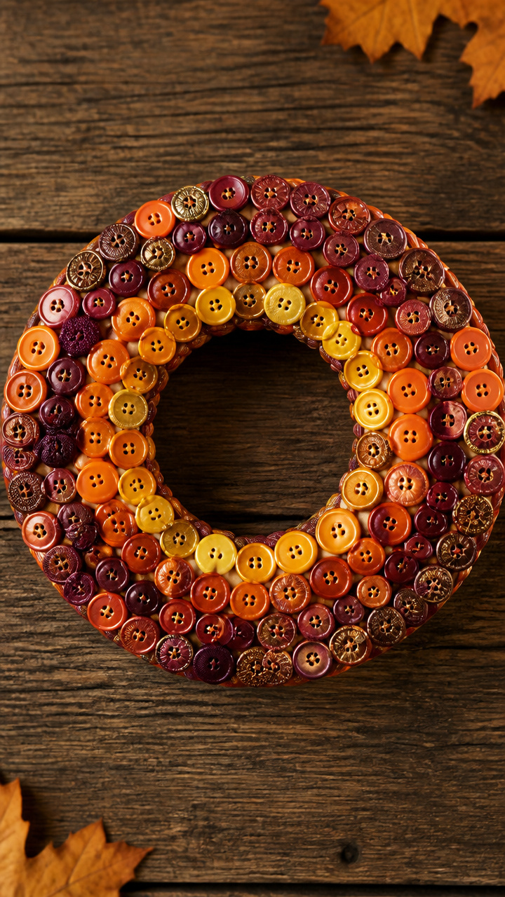 Autumn Button Medallion Wreath