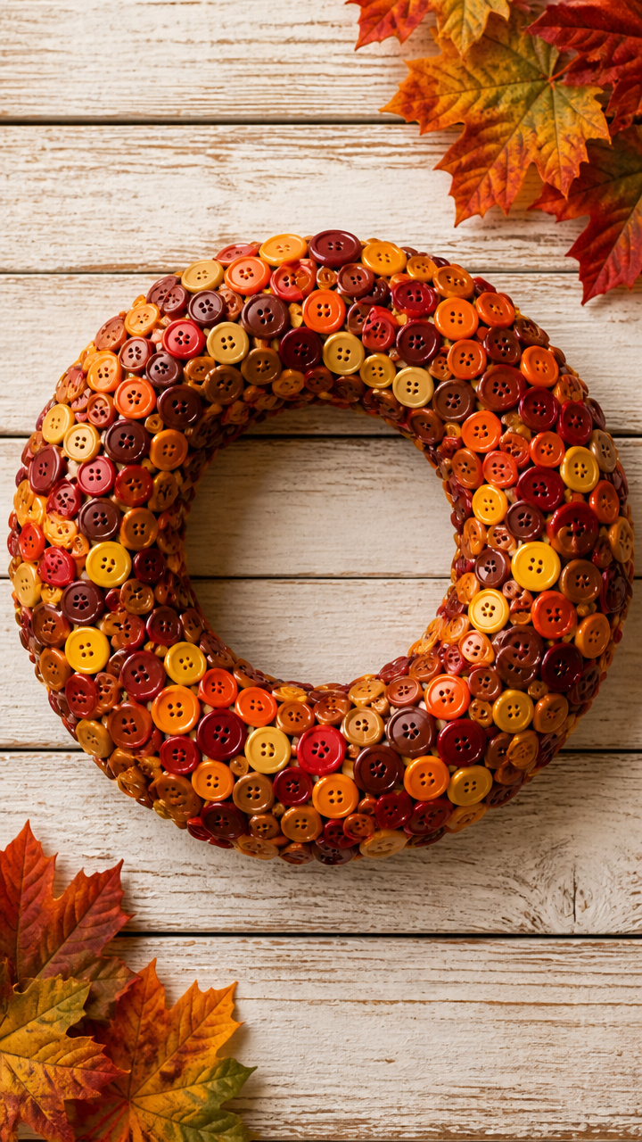 Autumn Button Medley Wreath