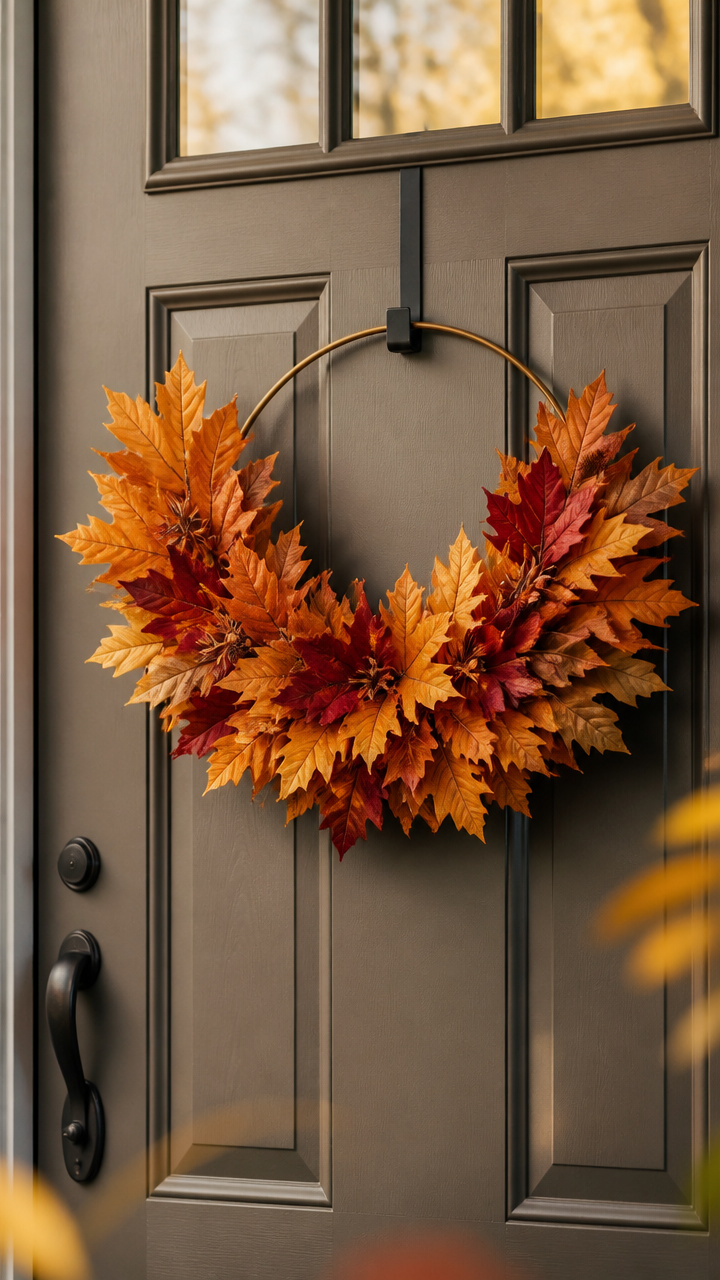 Autumn Leaf Fan Wreath
