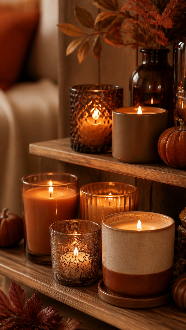 Autumn Scented Candles on Display