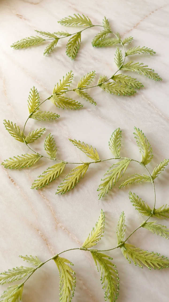 Beaded Fern Fronds