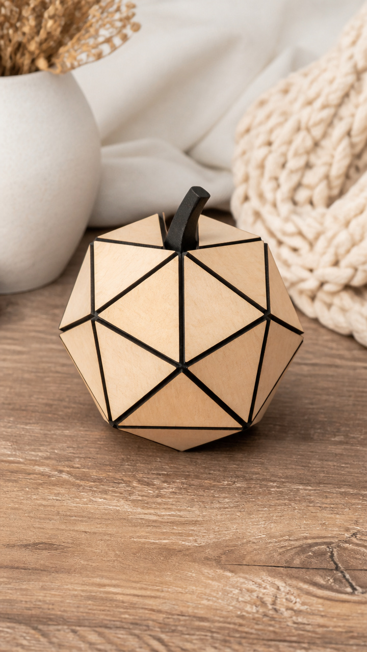 Birch Ply Geometric Pumpkin
