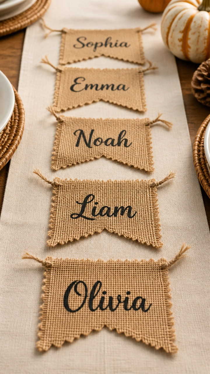 Burlap Banner Place Markers