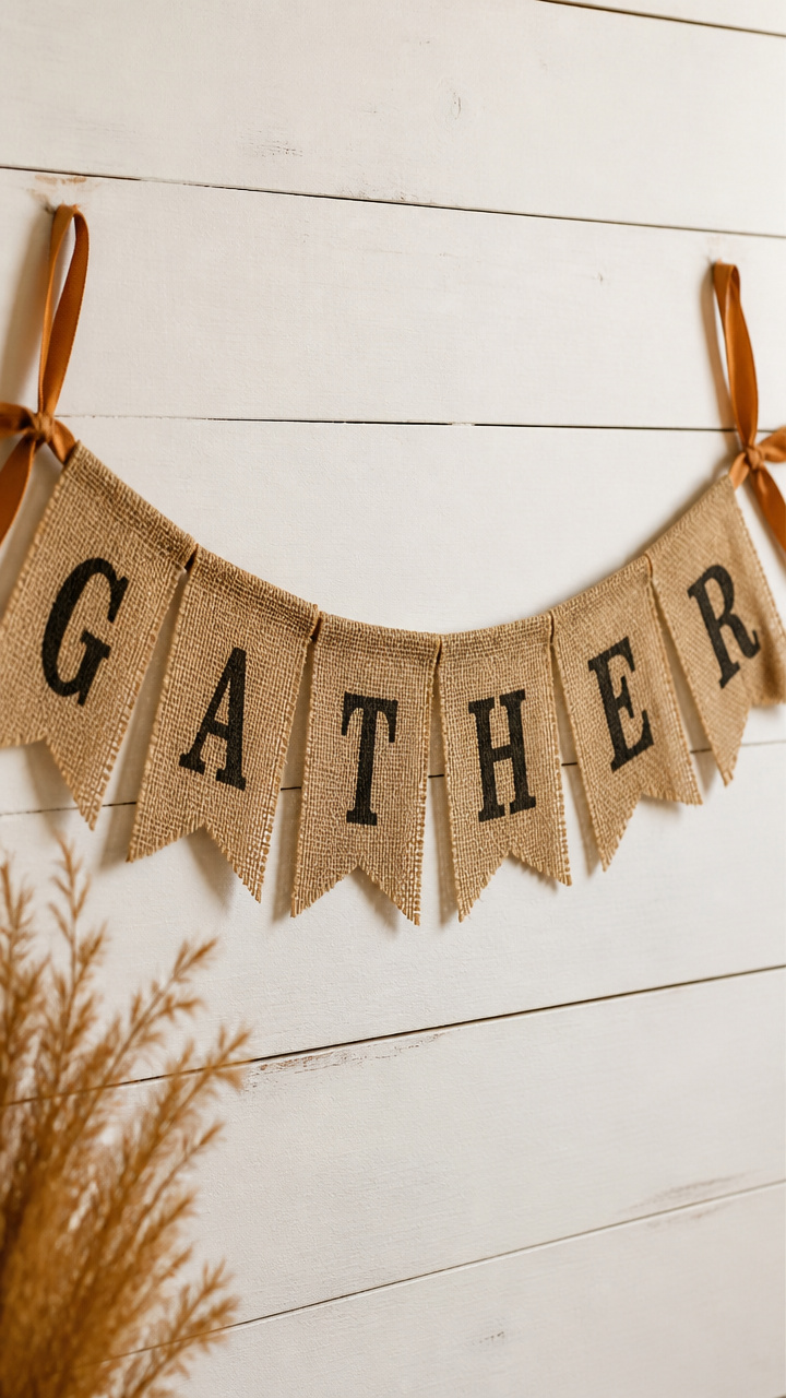 Burlap Banner with Stenciled Letters