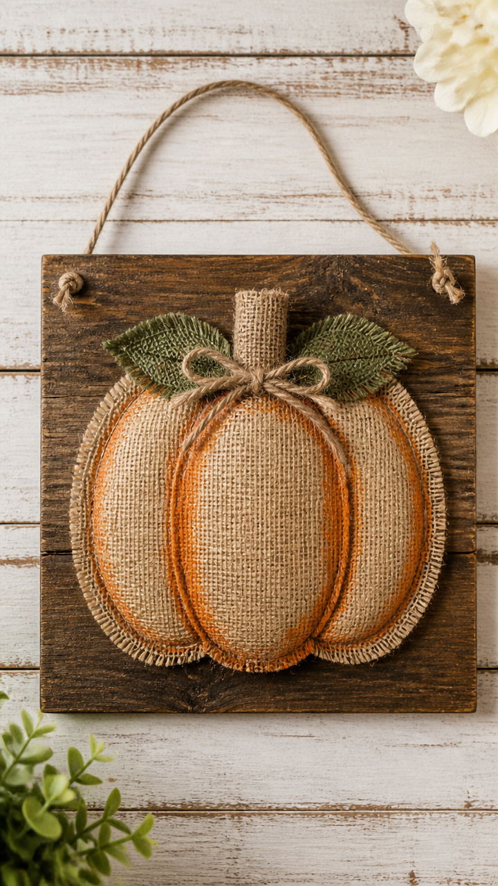 Burlap Coffee Bag Pumpkin