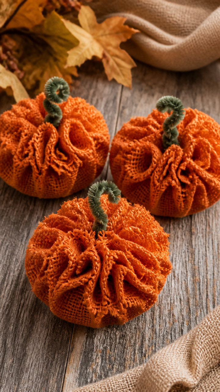 Burlap Ruffle Pumpkins
