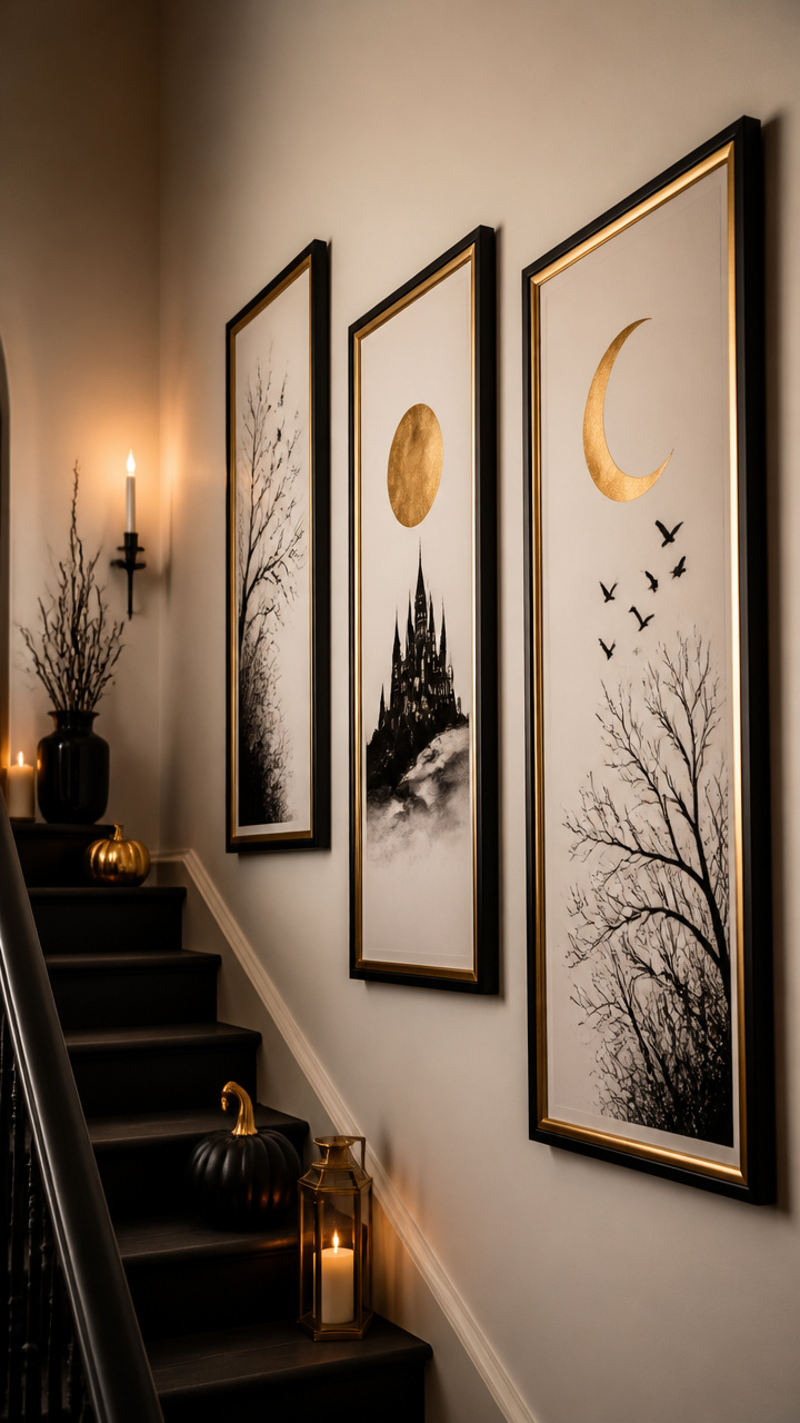 Calligraphy-Inspired Black and Gold Wall Quotes