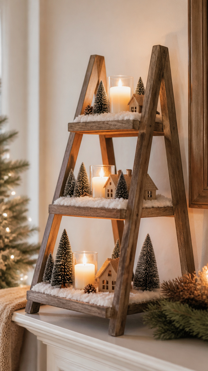 Candle Ladder with Seasonal Miniatures