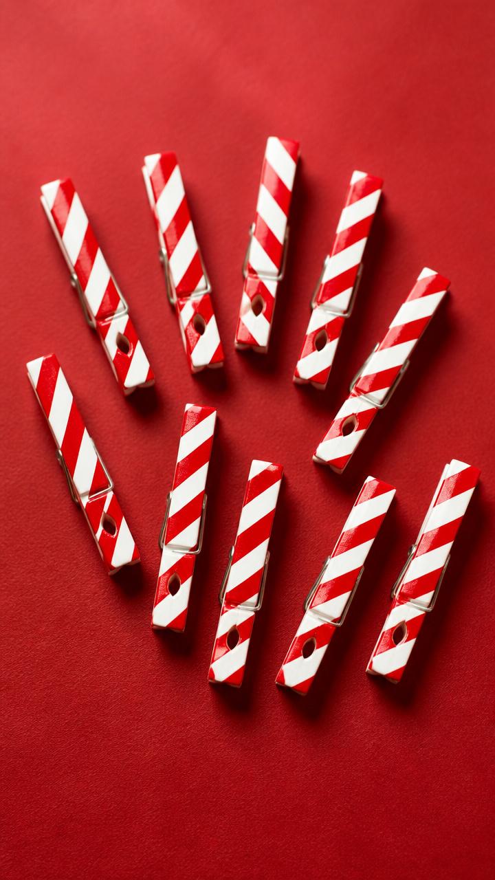 Candy Cane Clothespins