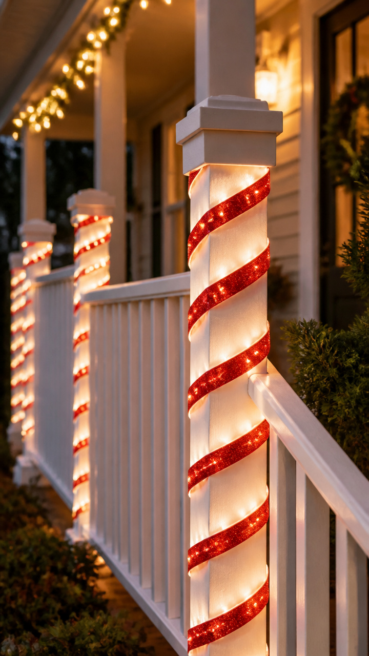 Candy Cane Post Wraps for Porch Railings