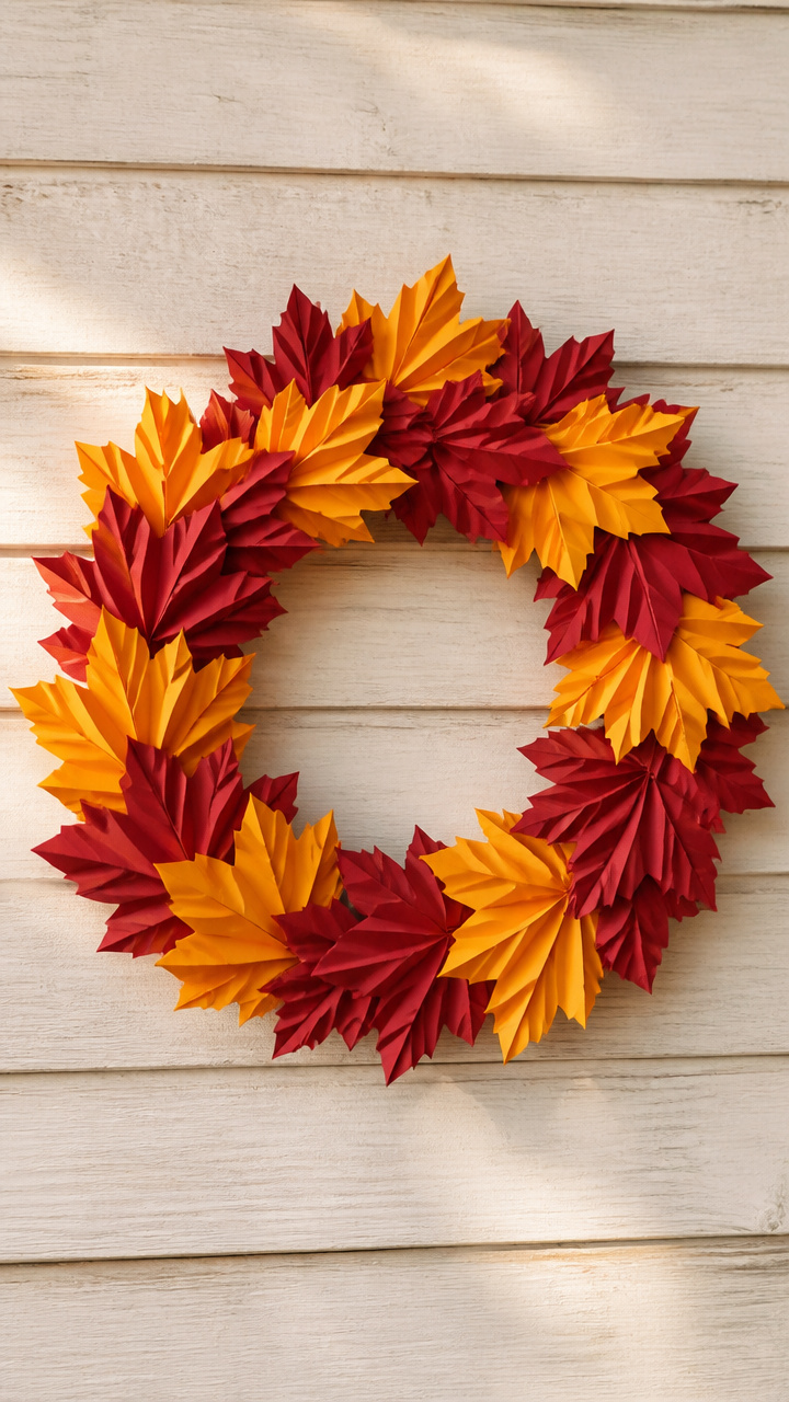 Cardstock Fold Leaf Wreath