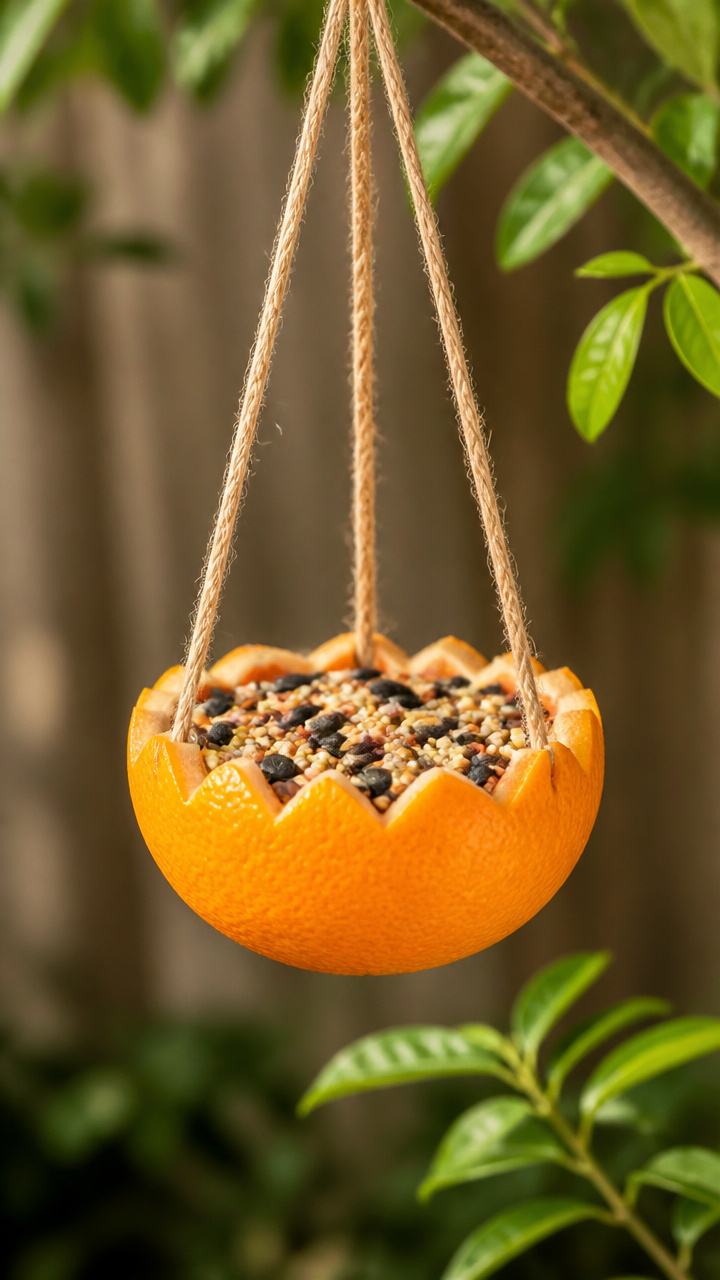 Carved Citrus Rind Feeder