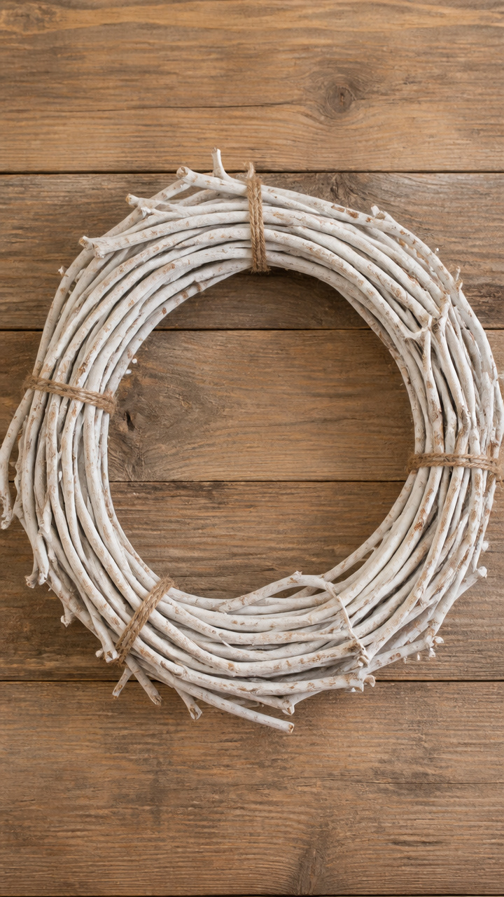 Chalk-Painted Twig Wreath