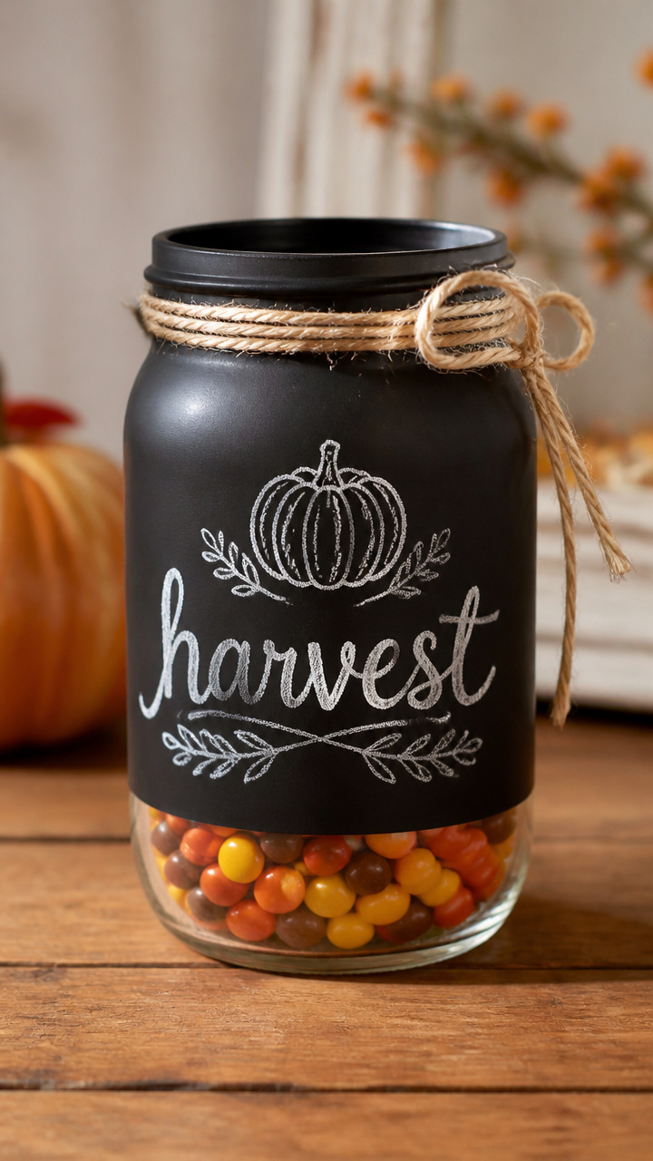 Chalkboard Paint Harvest Jar