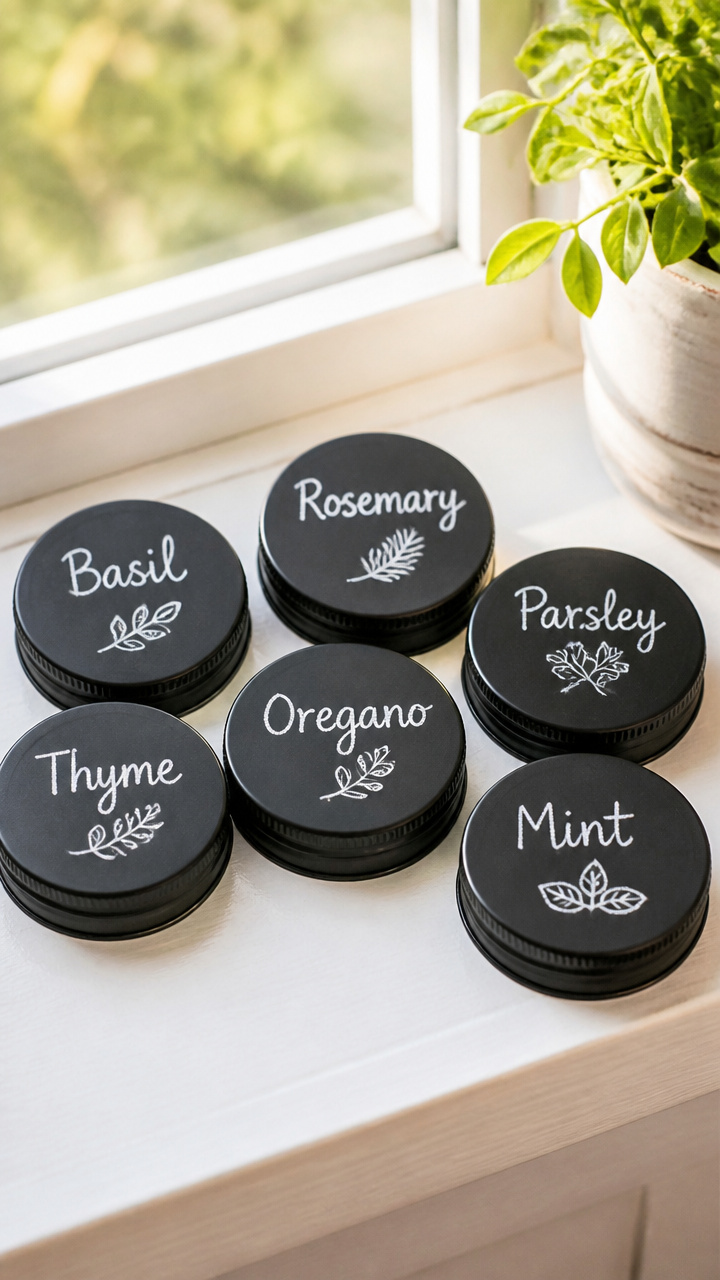 Chalkboard Paint Herb Labels
