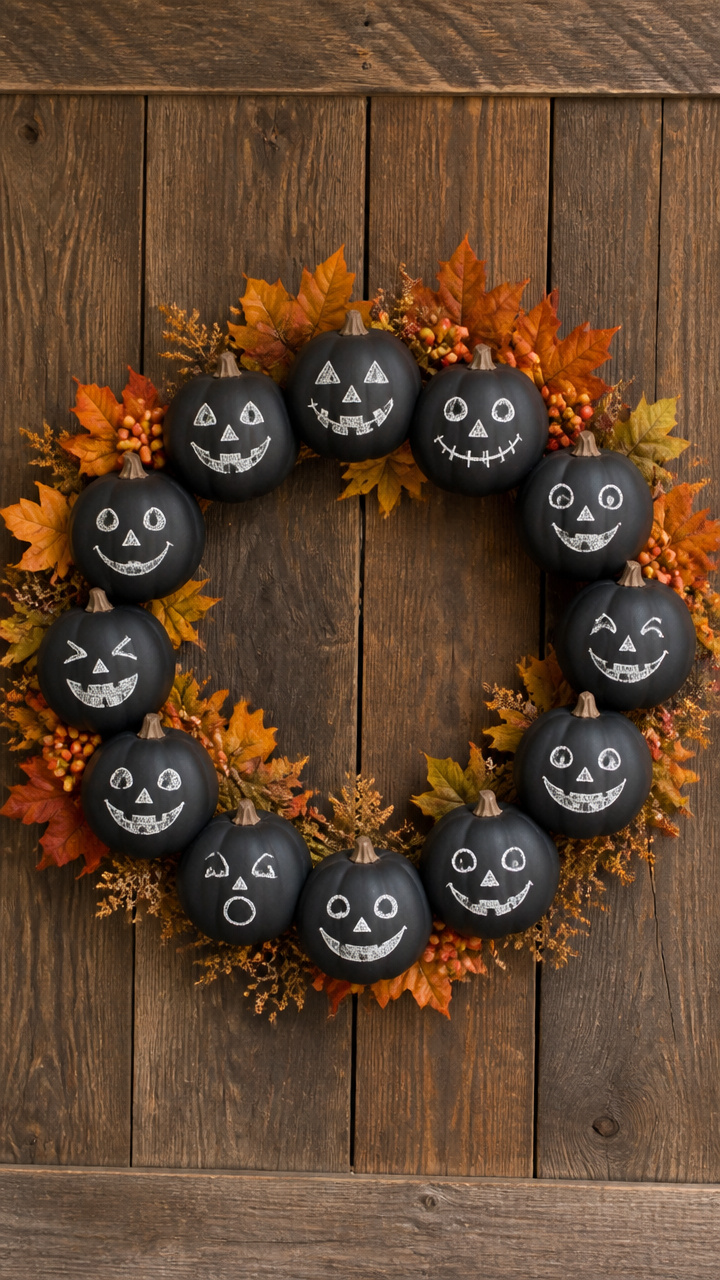 Chalkboard Pumpkin Wreath