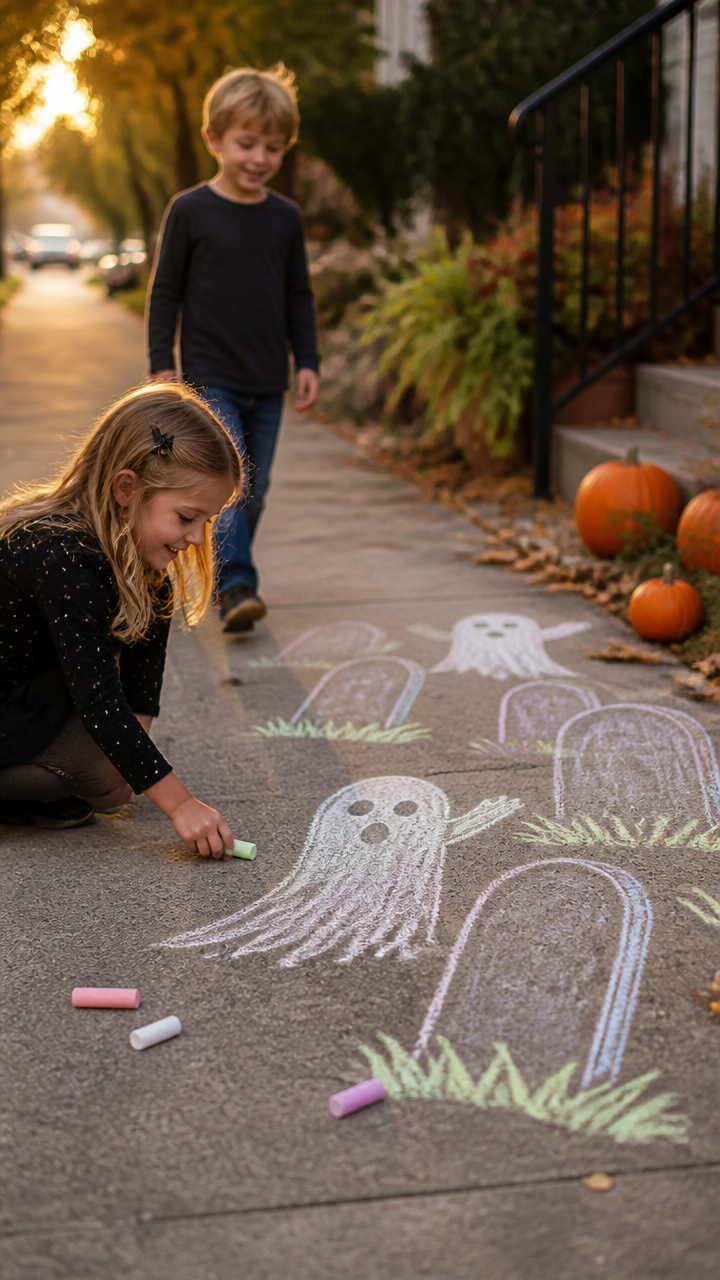 Chalked Sidewalk Graveyard