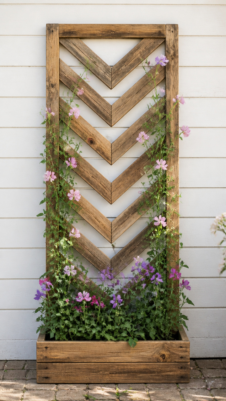 Chevron Climbing Sweet Pea Trellis