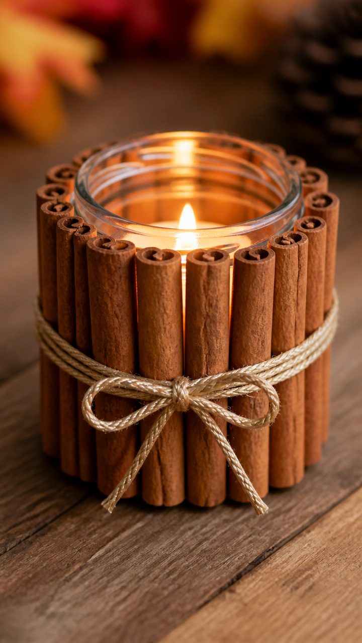 Cinnamon Stick Candle Holder