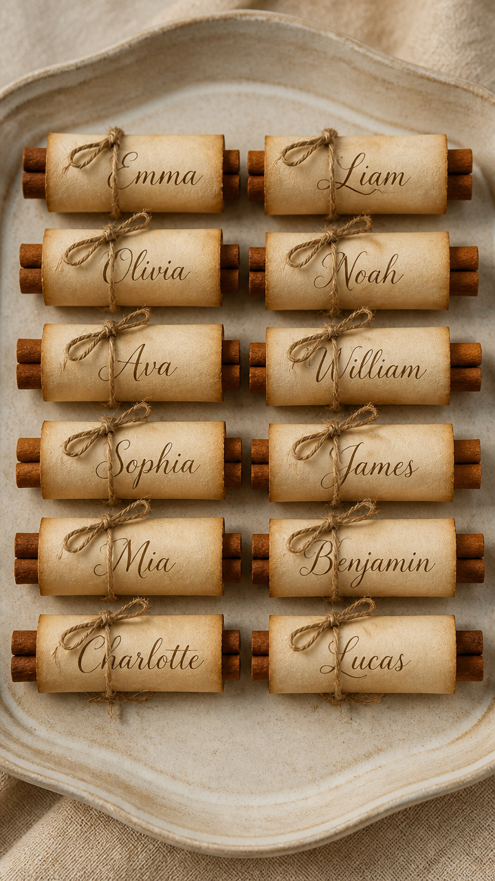 Cinnamon Stick Name Scrolls
