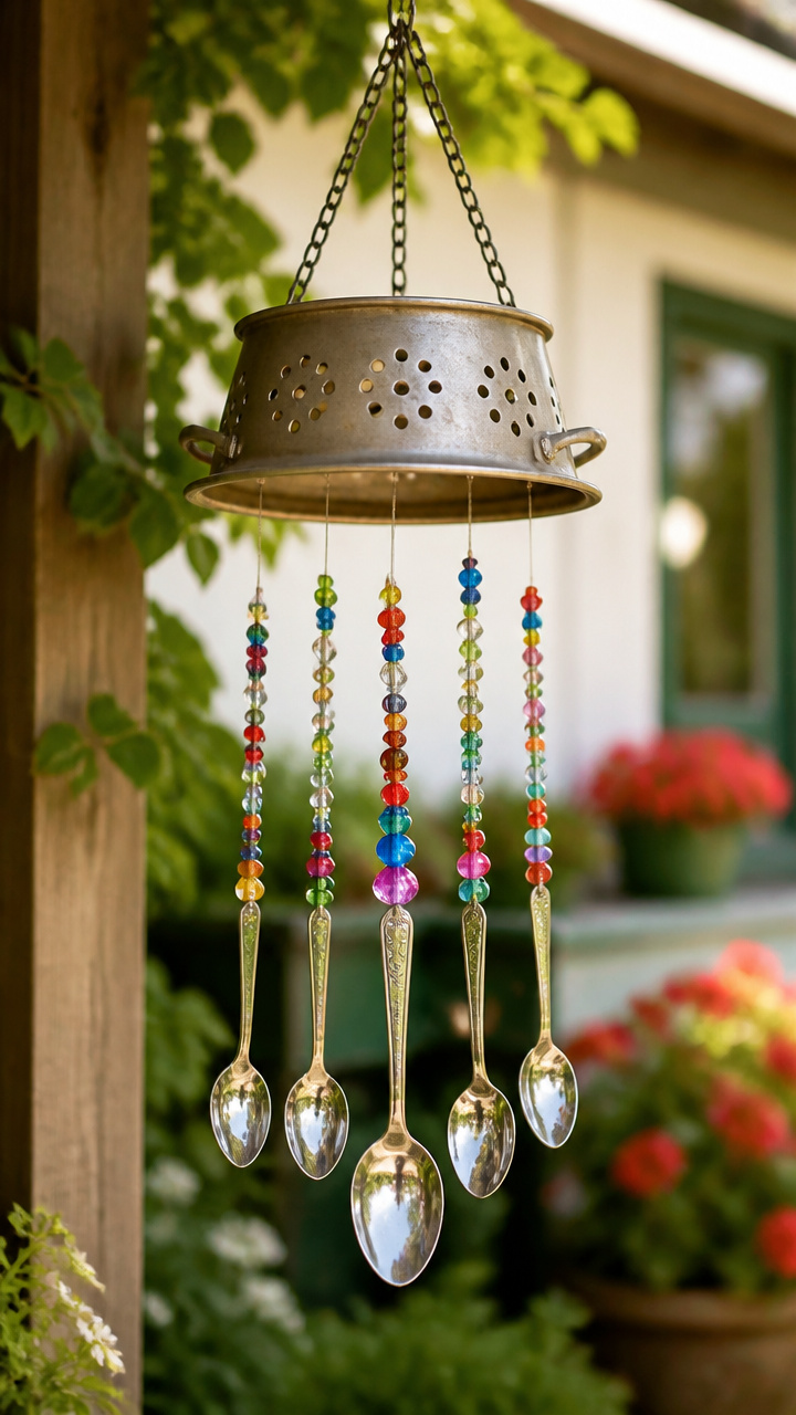Colander Spoon Wind Chime