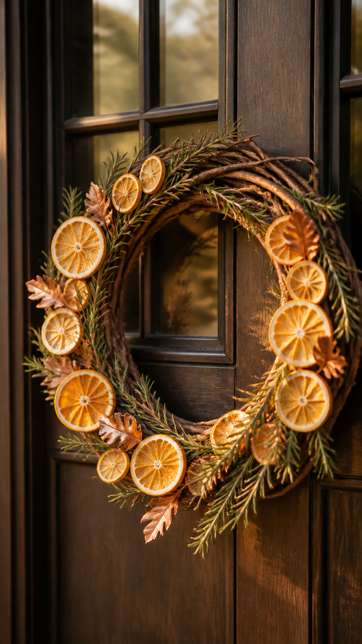 Copper Accents and Dried Citrus Wreath