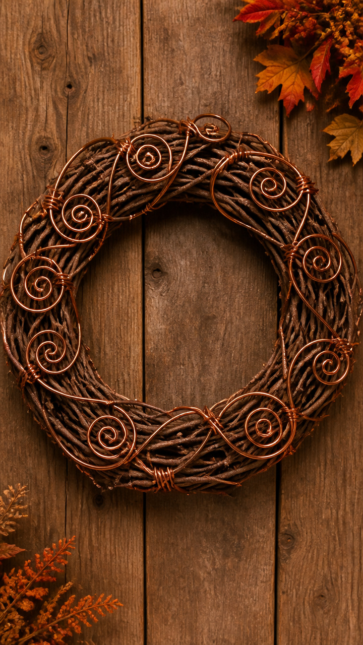 Copper Wire Grapevine Accent