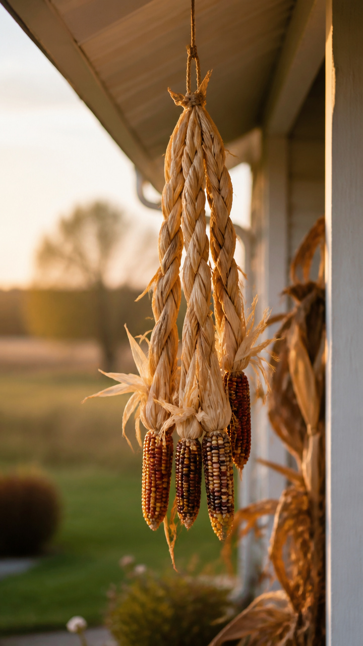Corn Stalk Wind Chime Hanging from the Eaves