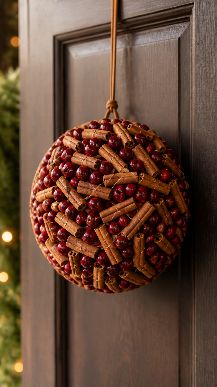Cranberry and Cinnamon Stick Sphere