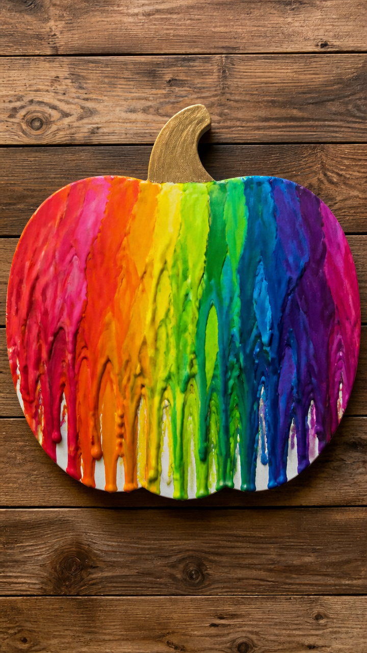 Crayon Melting Pumpkin Art