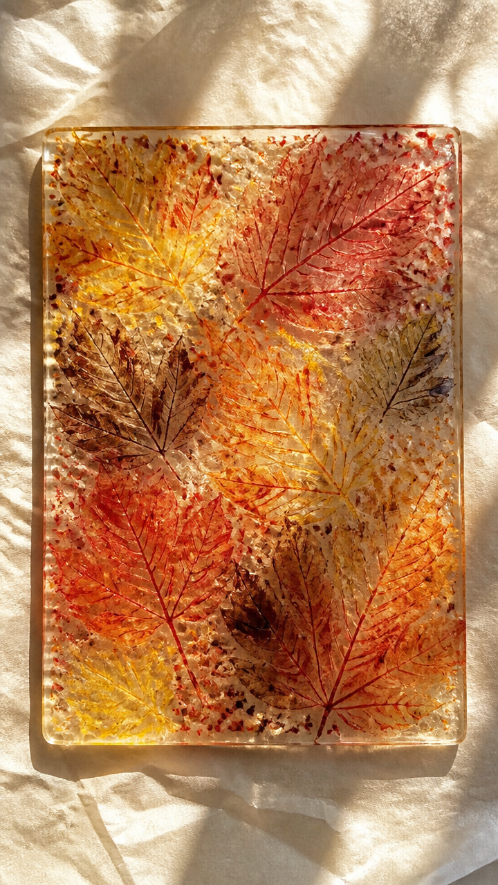 Crayon Wax Leaf Art
