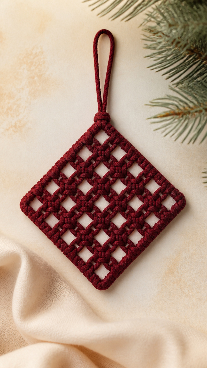 Diamond Grid Coaster Ornament